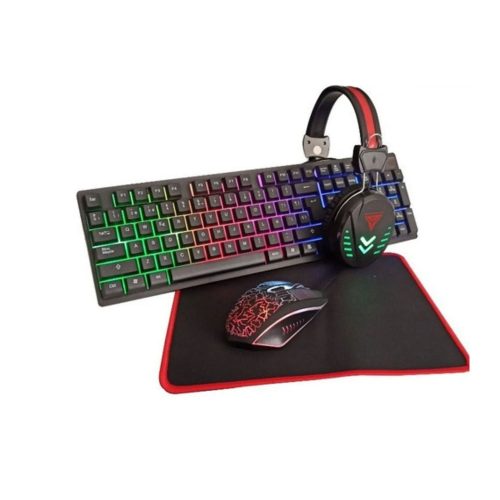 TECLADO + MOUSE + PAD + AURICULAR COMBO GAMER KIT 4 EN 1 DAIHATSU RETROILUMINADO KIT COMBO