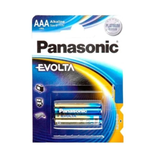 PACK 2 PILAS `AAA` PANASONIC ALCALINA 1.5V EVOLTA