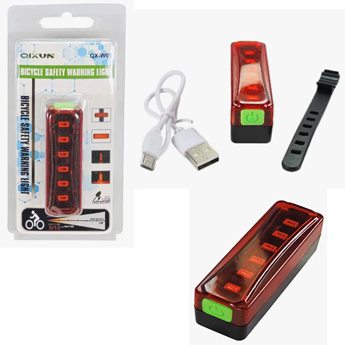 LUZ LED ROJA PARA BICICLETA RECARGABLE VARIAS POSICIONES