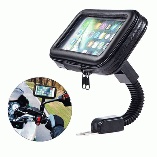 SOPORTE FUNDA ESTUCHE CELULAR IMPERMEABLE MOTO ESPEJO BICICLETA PANTALLA 15X8CM SKYWAY