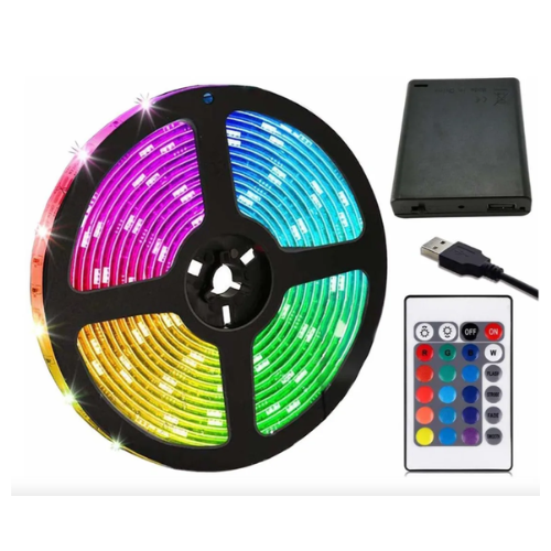 TIRA DE LED RGB USB 3MTS CON REMOTO Y CONTROLADOR IDEAL TV 50X50 90 LED