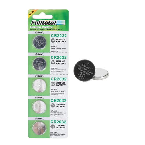 BLISTER POR 5 UNIDADES PILA BATERIA CR2032 LITIO 3V FULLTOTAL