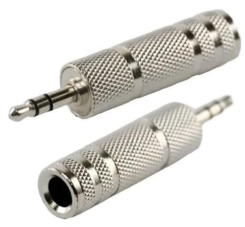 ADAPTADOR JACK 6.5 a PLUG 3.5 STEREO METAL
