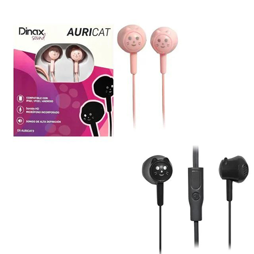 AURICULAR IN EAR GATITO NIÑOS INFANTIL DINAX MICROFONO PLUG 3.5MM