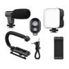 ESTABILIZADOR CAMARA + SOPORTE CAMARA/CELULAR + MICROFONO + LUZ LED VIDEO MAKING AV-2750 - Image 2