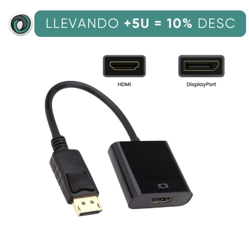 ADAPTADOR DISPLAYPORT MACHO A HDMI HEMBRA (DEP 2)