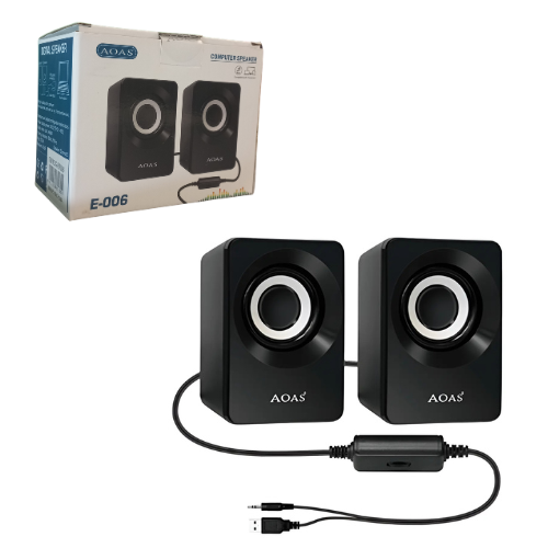 PARLANTE PC AOAS E-006 CONTROL VOLUMEN USB PESADO Y DE BUENA CALIDAD