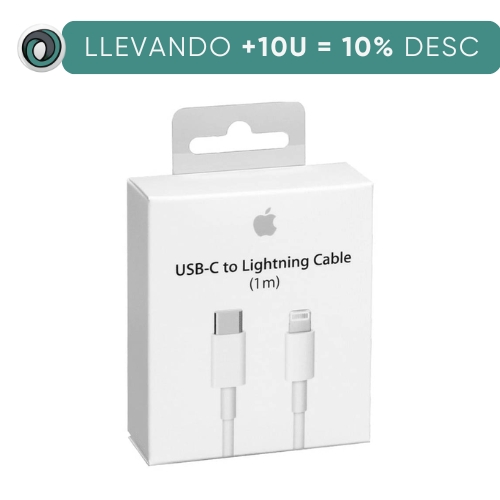 CABLE USB TIPO C A LIGHTNING IPHONE APPLE 1 MT EN CAJA