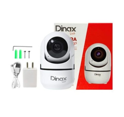 CAMARA DE SEGURIDAD IP DINAX DX-IPCAM1 VIDEO 2MP VISION NOCTURNA MEMORIA INTERNA ROTACION DE CAMARA HORI 355º VERT 105º ALARMA DE AVISO SENSOR DE MOVIMIENTO CONEXION WIFI INTELIGENTE