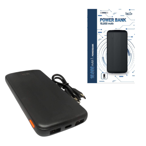 CARGADOR PORTATIL POWER BANK 10000MAH SALIDA 1 USB C 5V/2A Y 1 USB 5V/2A INT.CO CARGA POR USB C