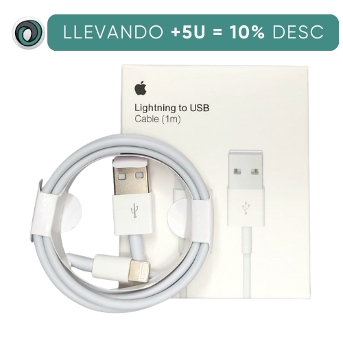CABLE USB A LIGHTNING IPHONE APPLE 1 MT EN CAJA (DEP 2)