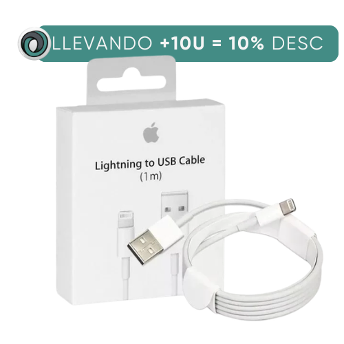 CABLE USB A LIGHTNING IPHONE APPLE 1 MT EN CAJA