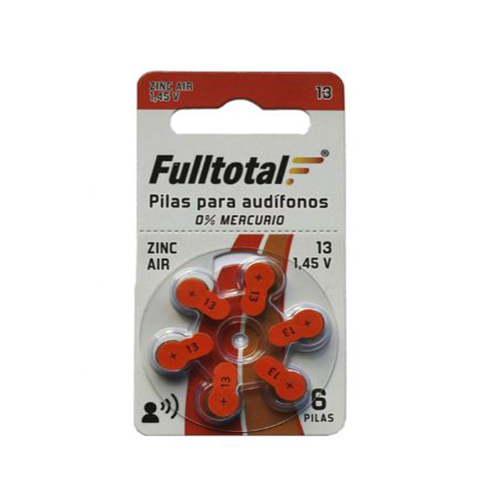 BLISTER POR 6 PILA AUDIFONO FULLTOTAL 13 1.4V AUDIOLOGICA