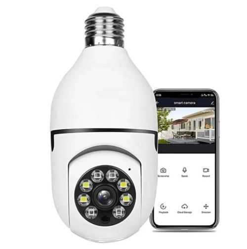 CAMARA DE SEGURIDAD FOCO CAMARA ESPIA WIFI SMART 360 GRADOS CON MICROFONO VISION NOCTURNA