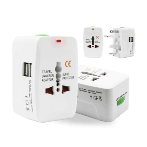 ADAPTADOR INTERNACIONAL MUNDIAL MULTIENCHUFE ELECTRICO CON 2 USB