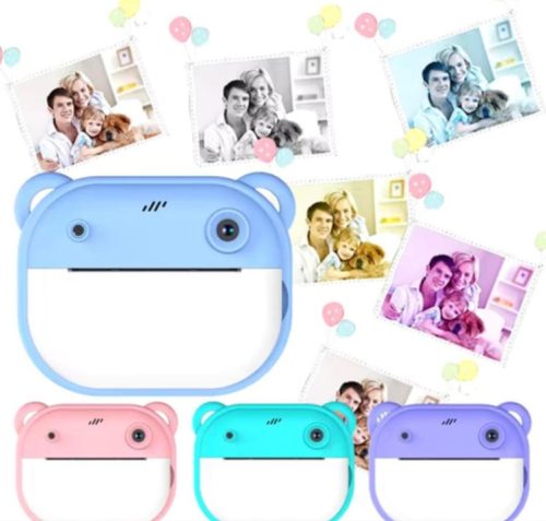 CAMARA FOTO KIDS NIÑO IMPRESORA TERMICA DISEÑO CABLE USB TIPO C INCLUYE ROLLO