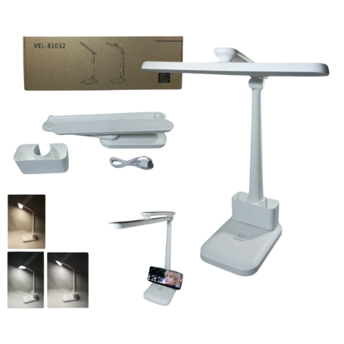 LUZ VELADOR DE ESCRITORIO LED USB RECARGABLE TIPO TUBO VEL-81032 PLEGABLE
