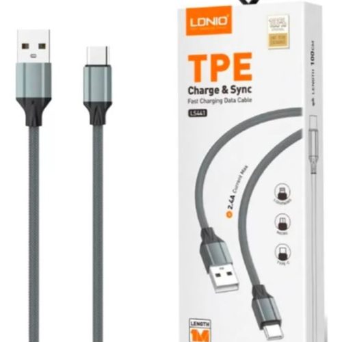 CABLE USB A USB TIPO C LDNIO PREMIUM LS-441 TPE FAST CHARGING 2.4A TIPO C 1M