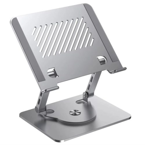 SOPORTE NOTEBOOK Y TABLET METAL DE CALIDAD CON BASE GIRATORIA 360
