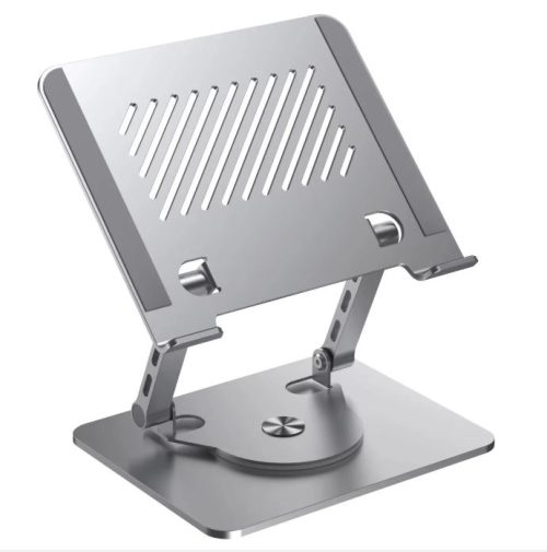 SOPORTE NOTEBOOK Y TABLET METAL DE CALIDAD CON BASE GIRATORIA 360