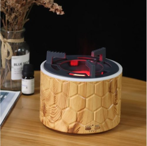 AROMATIZADOR HUMIDIFICADOR DIFUSOR 400ML CONTROL REMOTO FUEGO HORNALLA ULTRASONICO SIN FILTRO
