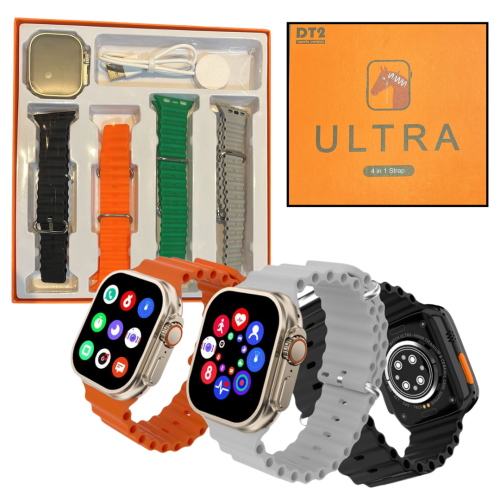 RELOJ INTELIGENTE SMARTWATCH SPORT UNCLUYE 4 MALLAS Y CARGADOR INALAMBRICO DT2