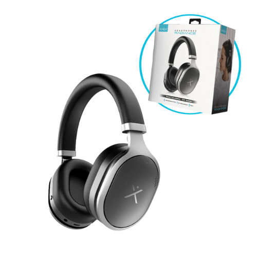 AURICULAR BLUETOOTH 5.0 Y CABLE RADIANCE XAEA NEGRO CONTROL VOLUMEN 400MAH 40HS AUXILIAR