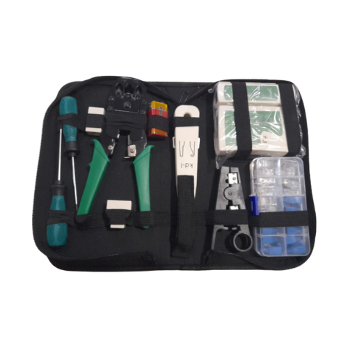 KIT DE HERRAMIENTAS 10 EN 1 PARA CABLEADO DE REDES LAN CON ESTUCHE