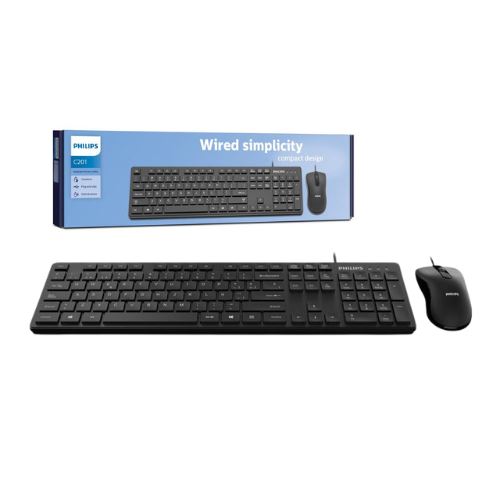 TECLADO + MOUSE USB PHILIPS SPT6234B SERIE 2000 USB 1200DPI 104KEYS BLACK