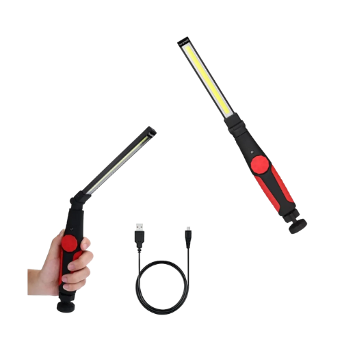 LINTERNA RECARGABLE USB LUZ LED + COB PORTATIL MAGNETICA 600LM 60 METRO
