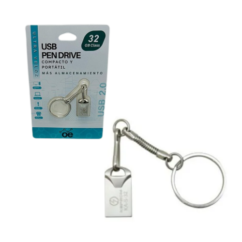 PEN DRIVE 32GB METALICO + LLAVERO OE