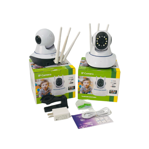 CAMARA DE SEGURIDAD IP 3 ANTENAS INFRARROJO SENSOR INTERIOR AUDIO P2P HD WIFI