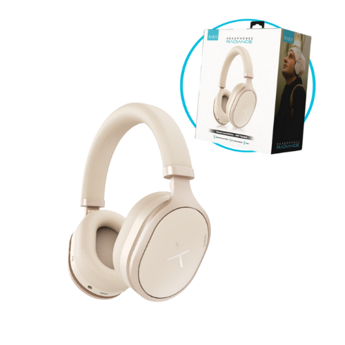 AURICULAR BLUETOOTH 5.0 Y CABLE RADIANCE XAEA BLANCO CONTROL VOLUMEN 400MAH 40HS AUXILIAR