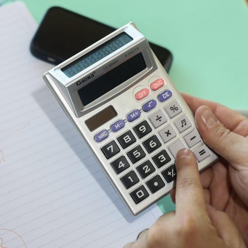 CALCULADORA GAONA DOBLE VISOR 8 DIGITOS A PILA SONIDO