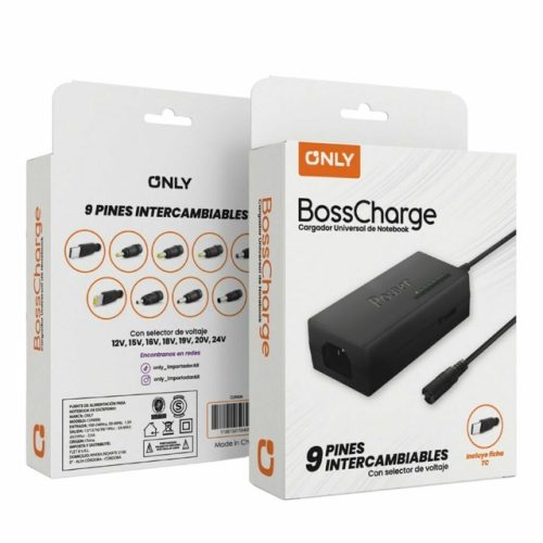 FUENTE CARGADOR NOTEBOOK UNIVERSAL ONLY 9 PIN LENOVO YOGA Y HP CEL SELECTOR VOLTAJE Y CON USB TIPO C