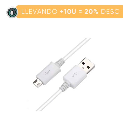 CABLE USB A MICRO USB V8 - Usb - GOMA - CALIDAD - SIN BLISTER 1MTR
