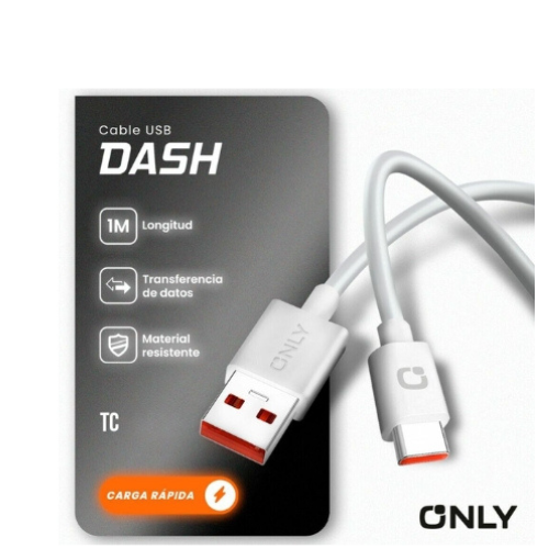 CABLE USB A USB TIPO C CARGA RAPIDA ONLY 1MTS DASH