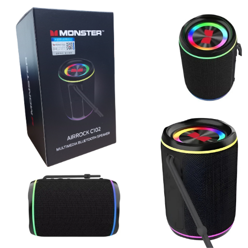 PARLANTE BLUETOOTH MONSTER ALTAVOZ PORTATIL INALAMBRICO LUZ SPEAKER AIRROCK C102