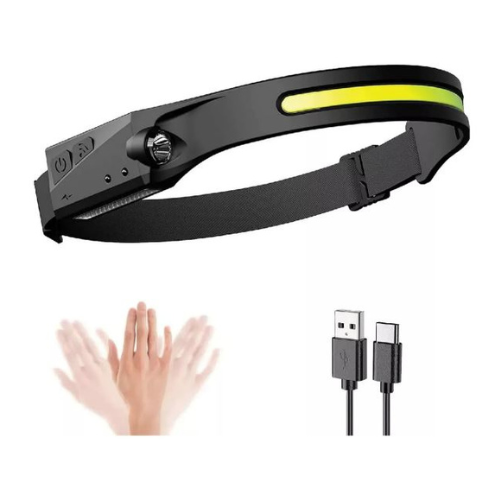 LINTERNA MINERA RECARGABLE LED COB 600 LUMENS TIPO C
