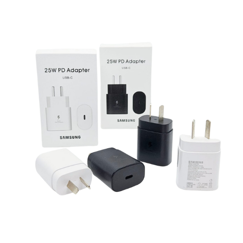 CARGADOR CABEZAL USB TIPO C 25W PD 2.0 SAMSUNG PATAS OBLICUA