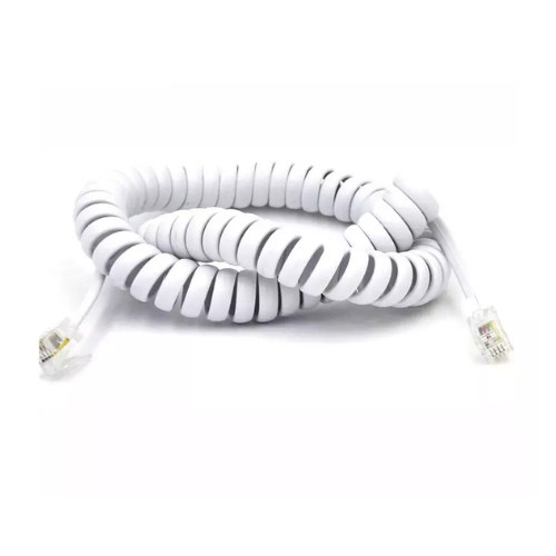 CABLE TELEFONO TELEFONICO RULO ESPIRALADO 2MTS BLANCO