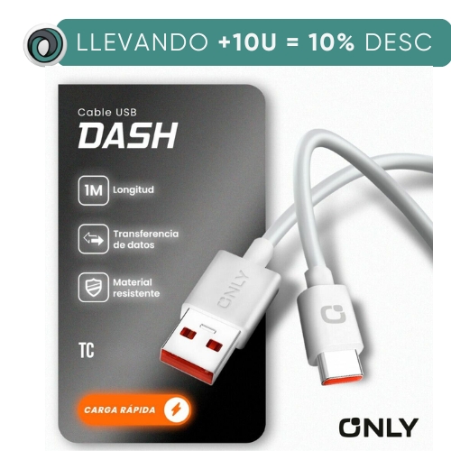 CABLE USB A USB TIPO C CARGA RAPIDA ONLY 1MTS