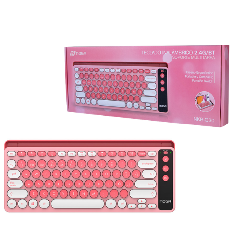TECLADO INALAMBRICO DUAL 2.4G O BLUETHOOTH NOGA COLOR COMPACTO SLIM