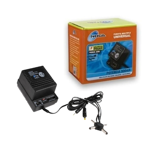 FUENTE MULTIPLE REGULADA UNIVERSAL 500MA A 9.6V A NOGA 1.5/3/4.5/6/7.5/9/12V