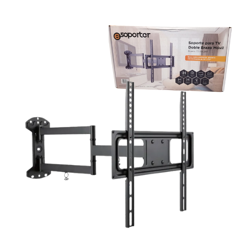 SOPORTE TV LCD LED DOBLE BRAZO MOVIL 32` A 55` 35KG INCLINACION APTO CURVO VESA MAX 400X400 SOPORTER