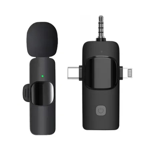 MICROFONO INALAMBRICO CORBATERO 1 MICROFONO CONEXION USB-C - LIGHTNING (IPHONE) AUDIO 3.5MM