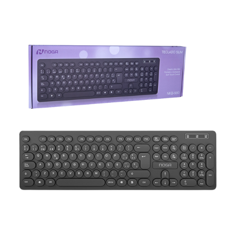 TECLADO MULTIMEDIA SLIM SOFT TOUCH NOGA CABLE USB 104 TECLAS