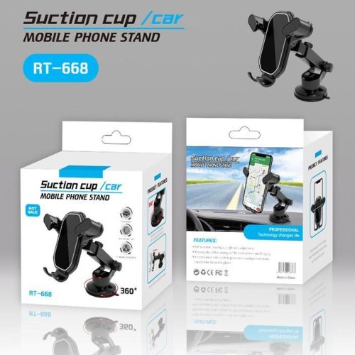 SOPORTE HOLDER DE CELULAR PARA AUTO AJUSTABLE SUCTION CUP/CAR RT-668