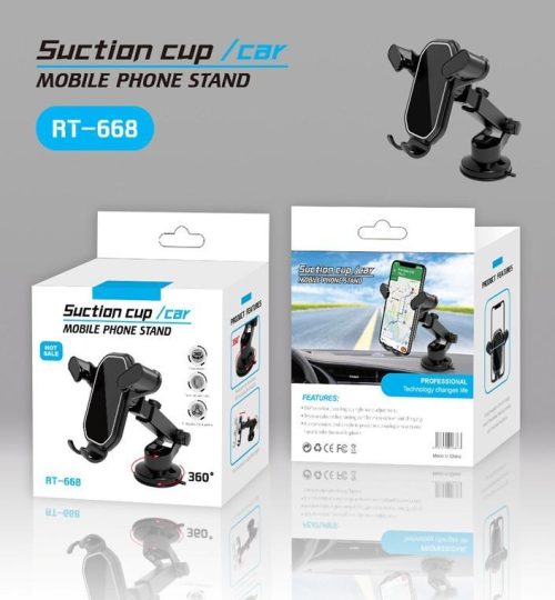 SOPORTE HOLDER DE CELULAR PARA AUTO AJUSTABLE SUCTION CUP/CAR RT-668