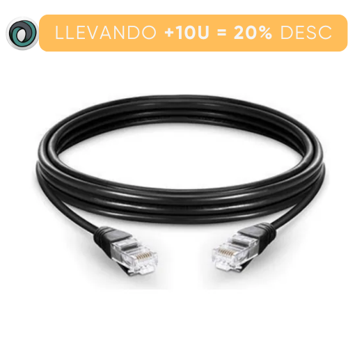 CABLE DE RED UTP 1 MTS PATCH CORD CAT5 NEGRO